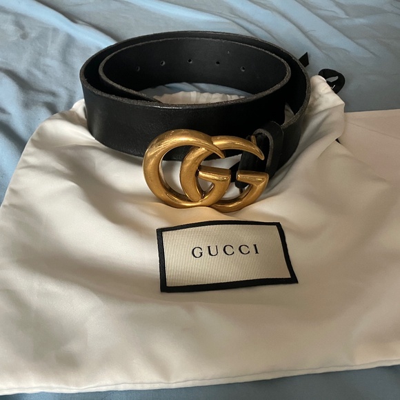 Gucci Accessories - Black calfskin leather Gucci marmont belt